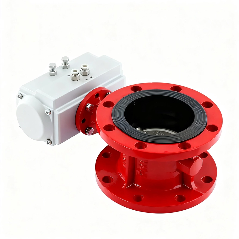 Pneumatic Actuated Butterfly Valve Pneumatic Actuated Butterfly Valve with Flange Connections